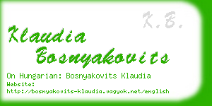 klaudia bosnyakovits business card